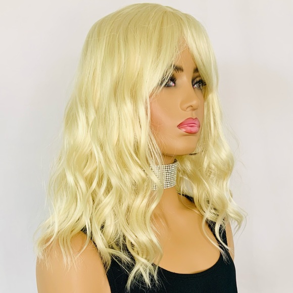 SALE💄14” Blonde Synthetic Wig w Bangs for Your Favorite Ball Cap / Scarf / Toque - Picture 5 of 9
